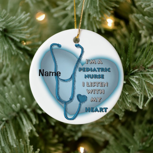 Blue Heart Paediatrics Nurse Ceramic Tree Decoration (Tree)