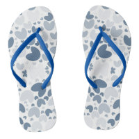 Blue heart Pair of Flip Flops