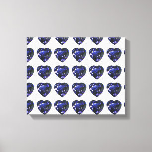 Blue Heart Pattern Canvas Print