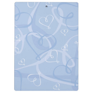 Blue heart pattern clipboard