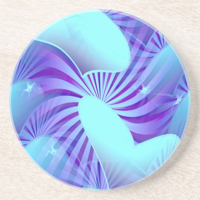 Blue Heart Pattern Coasters (Front)