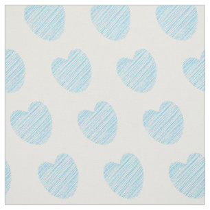 Blue Heart Pattern Fabric