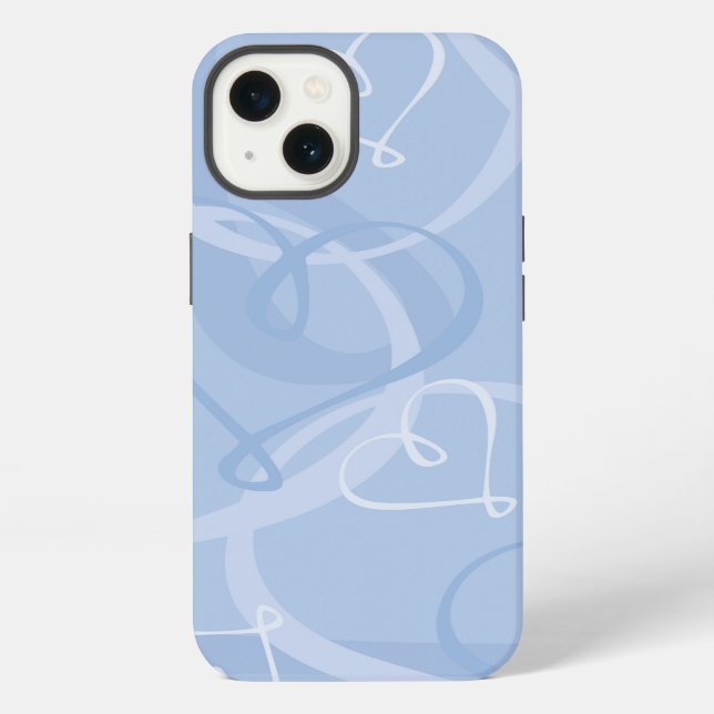 Blue heart pattern iPhone case (Back)