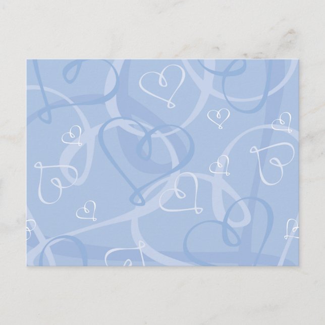 Blue heart pattern postcard (Front)