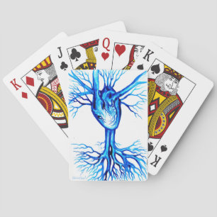 Blue heart playing cards