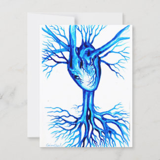 Blue heart postcard