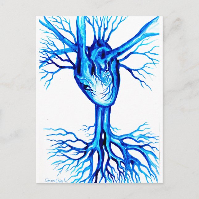 Blue heart postcard (Front)