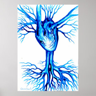 Blue heart poster