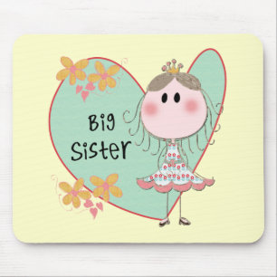 Blue Heart Princess Big Sister Mouse Pad