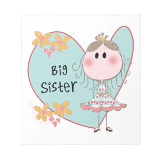 Blue Heart Princess Big Sister Notepad