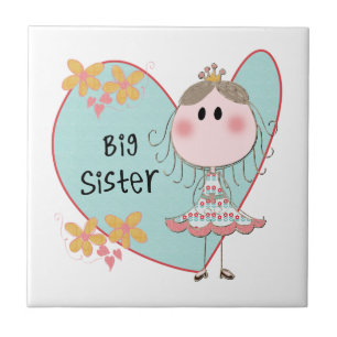Blue Heart Princess Big Sister Tile