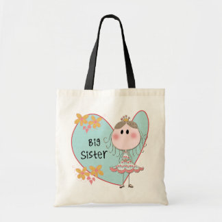Blue Heart Princess Big Sister Tote Bag