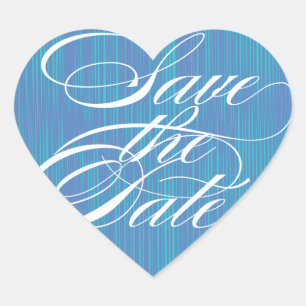 Blue Heart     Save the Date Envelope Seal