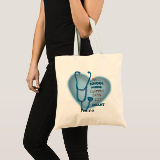 Blue Heart School Nurse Tote Bag