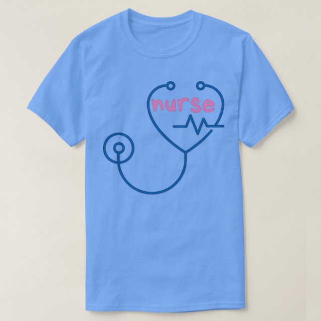 blue heart stethoscope for nursenursing loversfunn T-Shirt (Design Front)