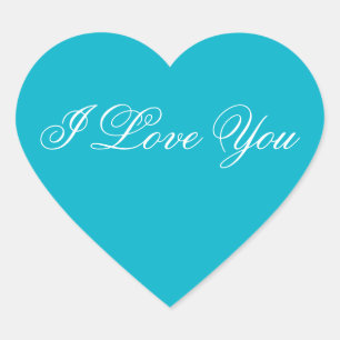 Blue Heart Sticker - I Love You