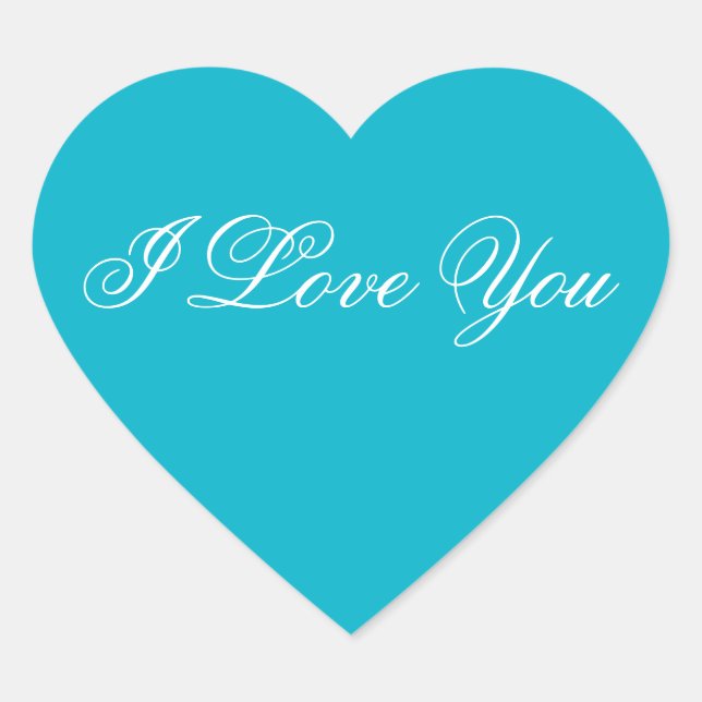 Blue Heart Sticker - I Love You (Front)