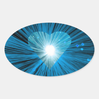 Blue Heart sticker oval