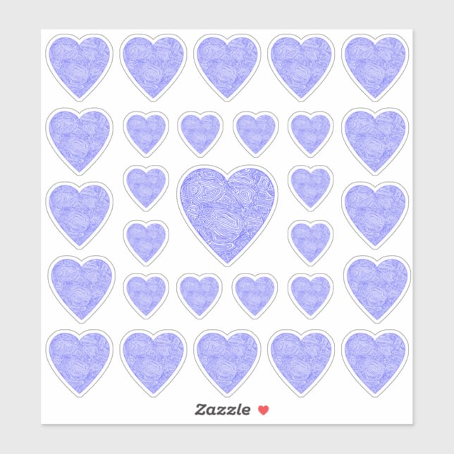 Blue Heart Stickers (Sheet)