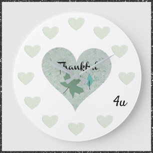 Blue Heart Thankful 4u Large Clock