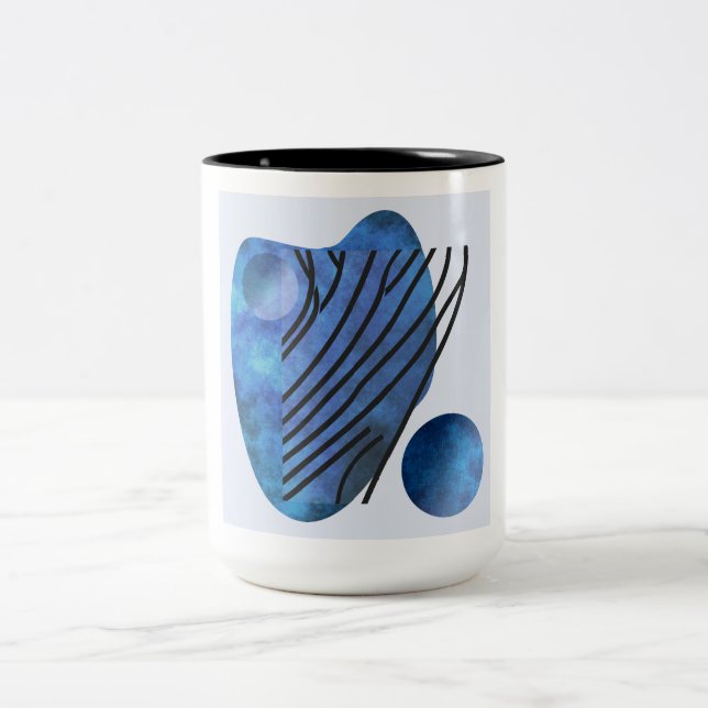 Blue Heart Two-Tone Coffee Mug (Center)