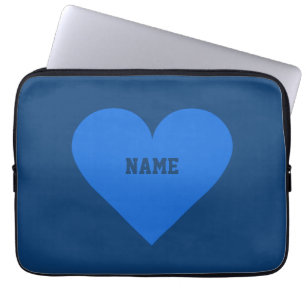 Blue Heart Valentine custom laptop sleeves