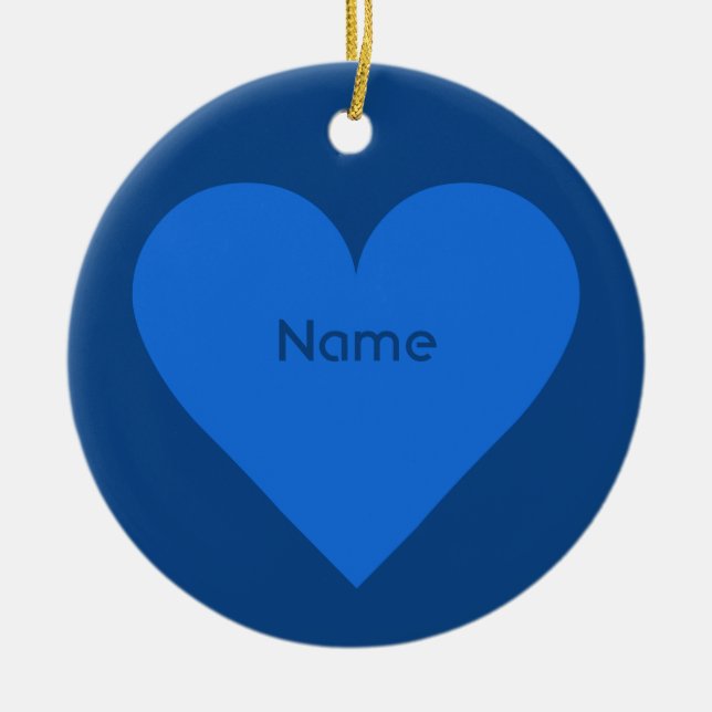 Blue Heart Valentine custom ornament (Front)
