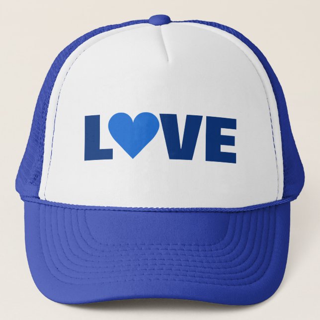 Blue Heart Valentine LOVE hat (Front)