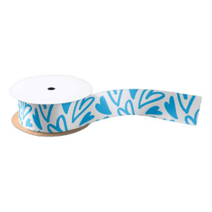 Blue Heart Valentine's Day Satin Ribbon