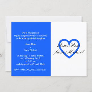 Blue Heart Wedding Invitation