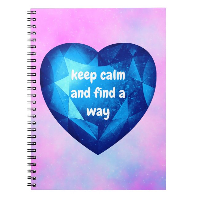 Blue Heart with Quote Notebook (Front)