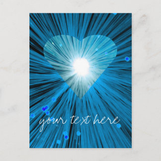 Blue Heart 'Your Text' postcard