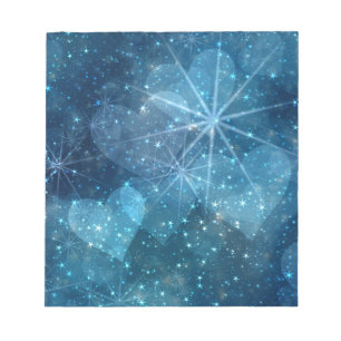 Blue Hearts And Stars Notepad