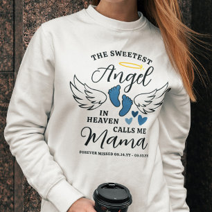 Blue Hearts Angel Calls Me Mama Loss of Son T-Shirt