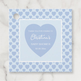 Blue Hearts Baby Shower  Favour Tags