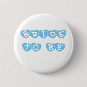Blue Hearts Bride to Be 6 Cm Round Badge