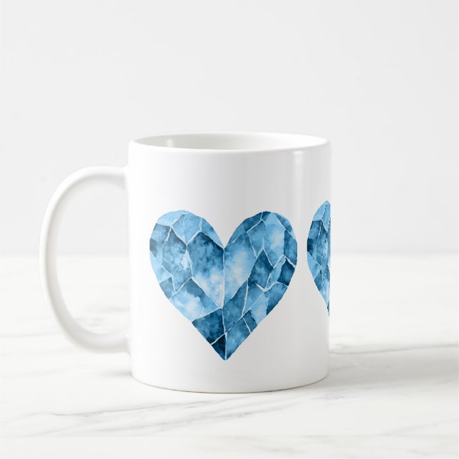 Blue hearts coffee mug (Left)