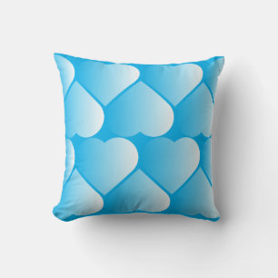 blue hearts cushion