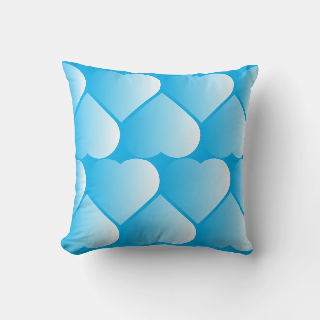 blue hearts cushion (Front)