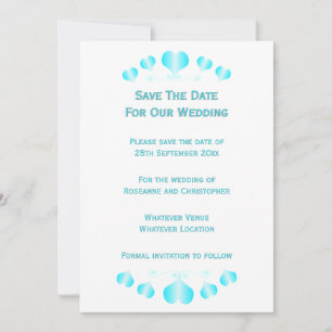 Blue Hearts Design Wedding Save The Date