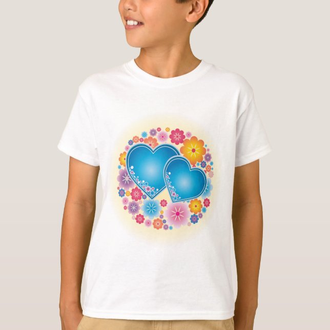 Blue Hearts Floral T-Shirt (Front)