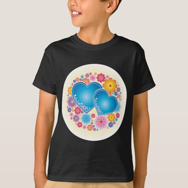 Blue Hearts Floral T-Shirt (Front)