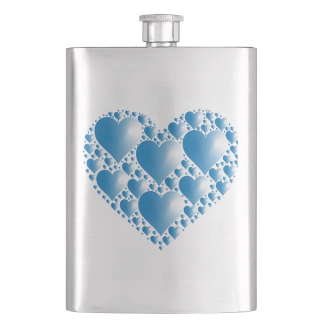 BLUE HEARTS HIP FLASK (Front)