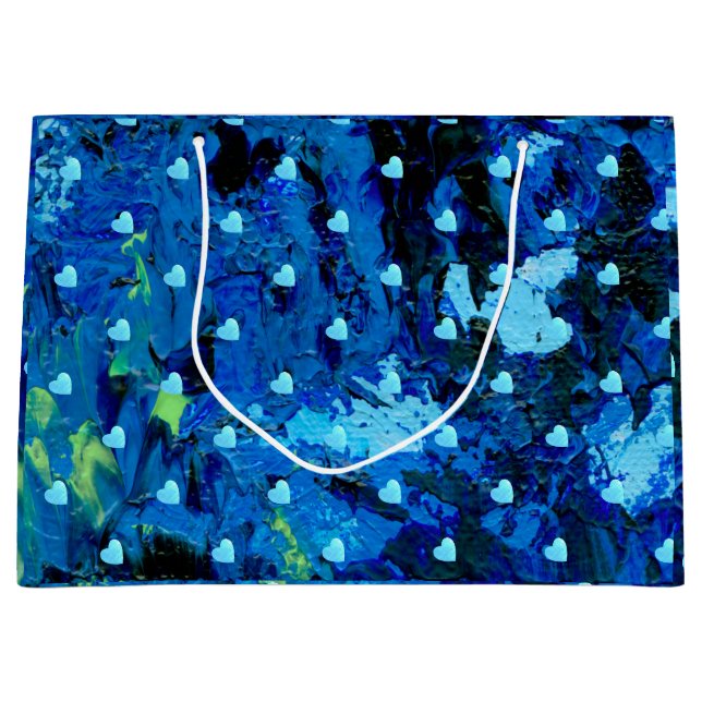 Blue Hearts  Large Gift Bag (Front)