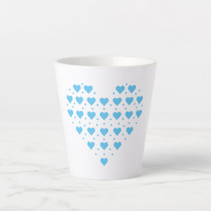 Blue Hearts Latte Mug