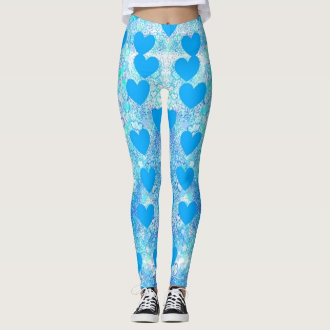 Blue hearts leggings (Front)