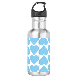 Blue Hearts Pattern, Romantic, Love 532 Ml Water Bottle