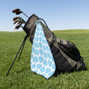 Blue Hearts Pattern, Romantic, Love Golf Towel