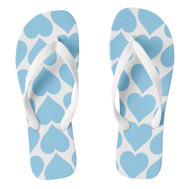 Blue Hearts Pattern, Romantic, Love Jandals (Footbed)
