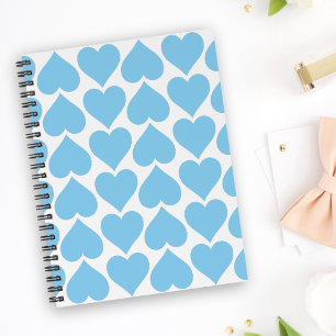 Blue Hearts Pattern, Romantic, Love Notebook